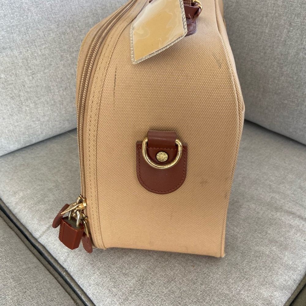 Bric's Tan Canvas Carry on Train Satchel - Picture 7 of 8